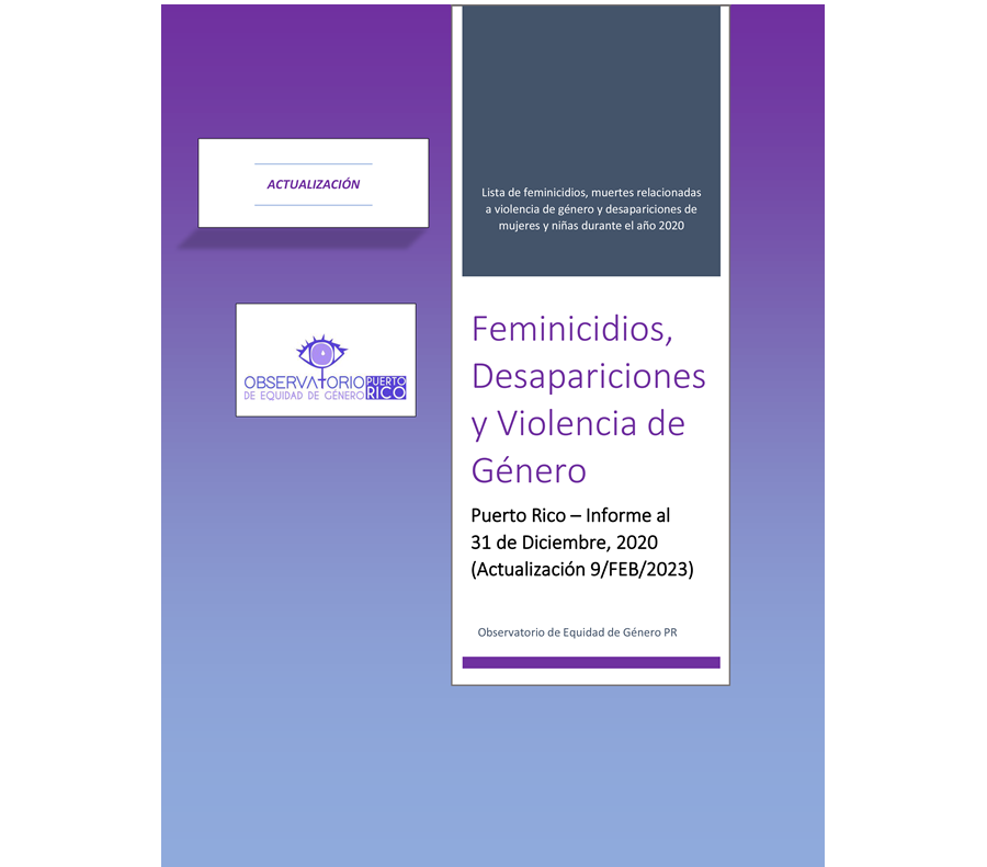 2020 (actualizado 02/2023) - Feminicidios por categoría y mujeres desaparecidas