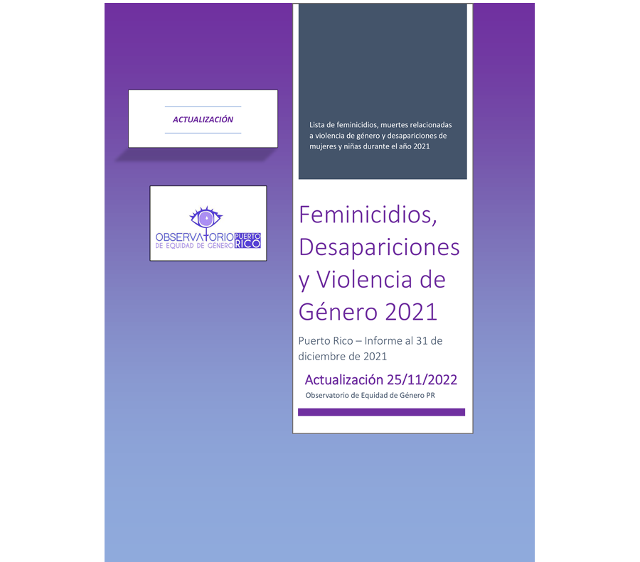 2021 - Feminicidios por categoría y mujeres desaparecidas