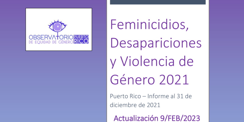 2021 (actualizado 02/2023) - Feminicidios por categoría y mujeres desaparecidas